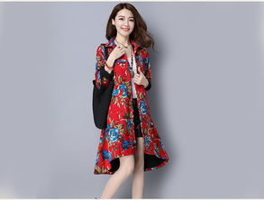 hh秋季新款女裝民族風時尚棉麻印花長袖連衣裙 ?？ㄉ坛? class=